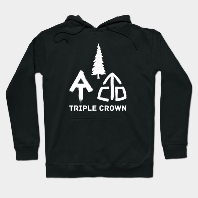 Triple Crown Thru-Hiking White Text Hoodie by astralprints